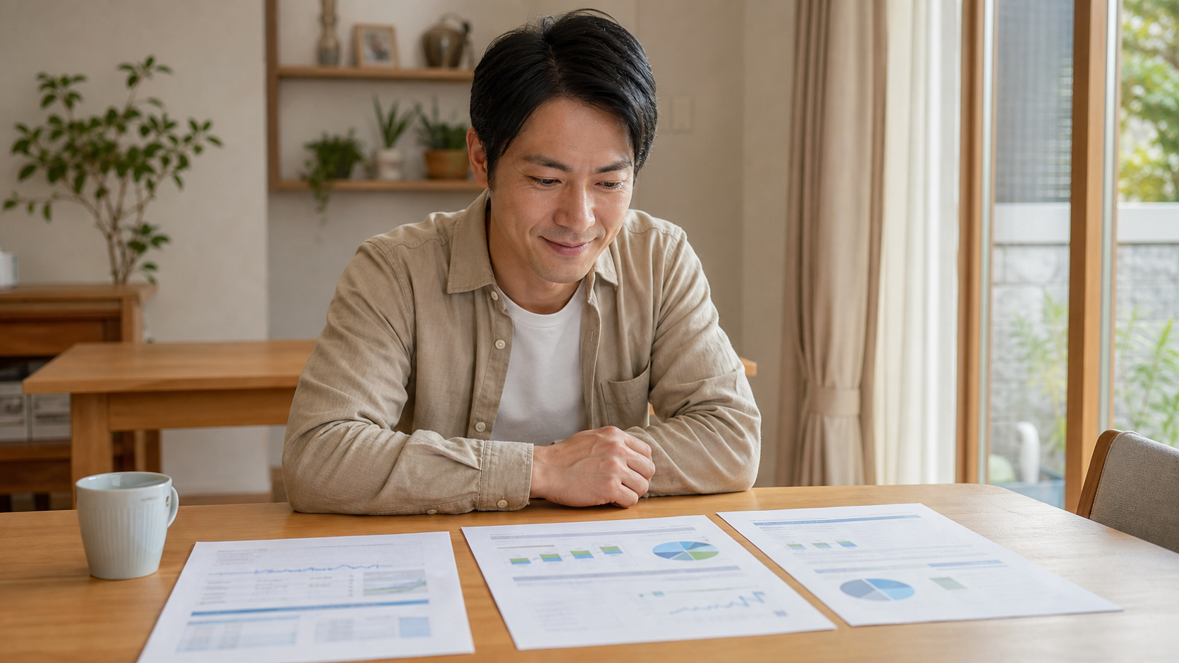 複数社の査定を比較して納得して会社を選ぶ人のイメージ