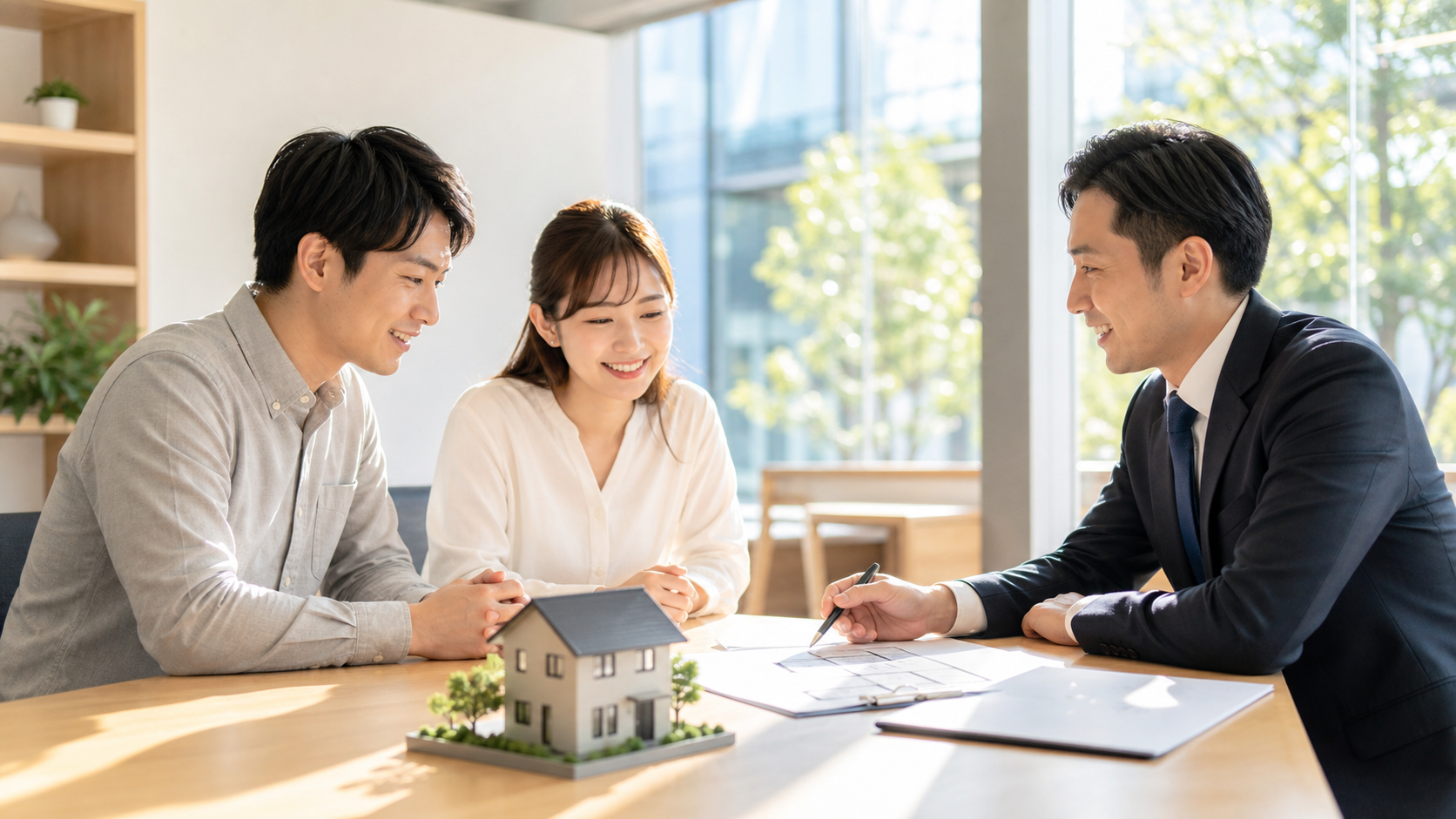 不動産会社の担当者に売り方を相談するイメージ