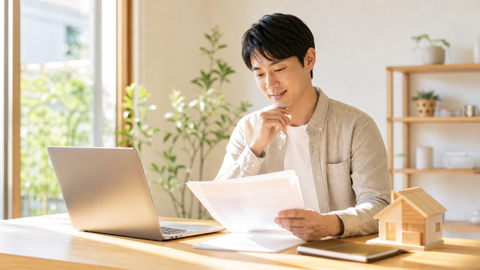 家の資産価値を確認しながら前向きに検討するイメージ