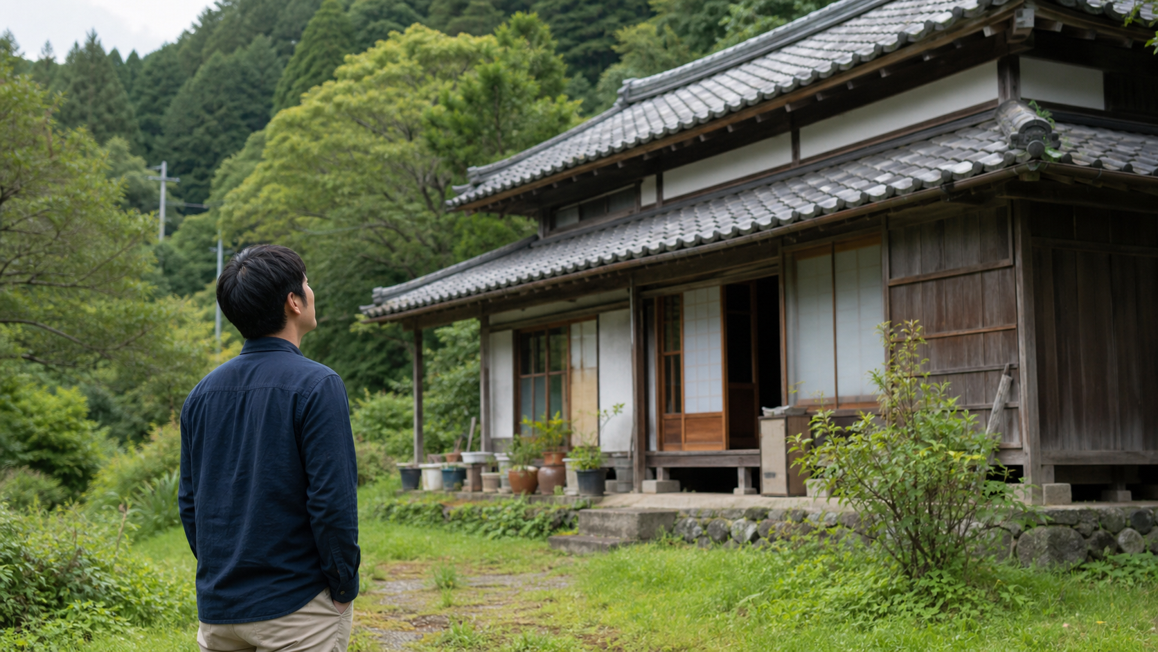 田舎の一軒家の処分方法について考える人のイメージ