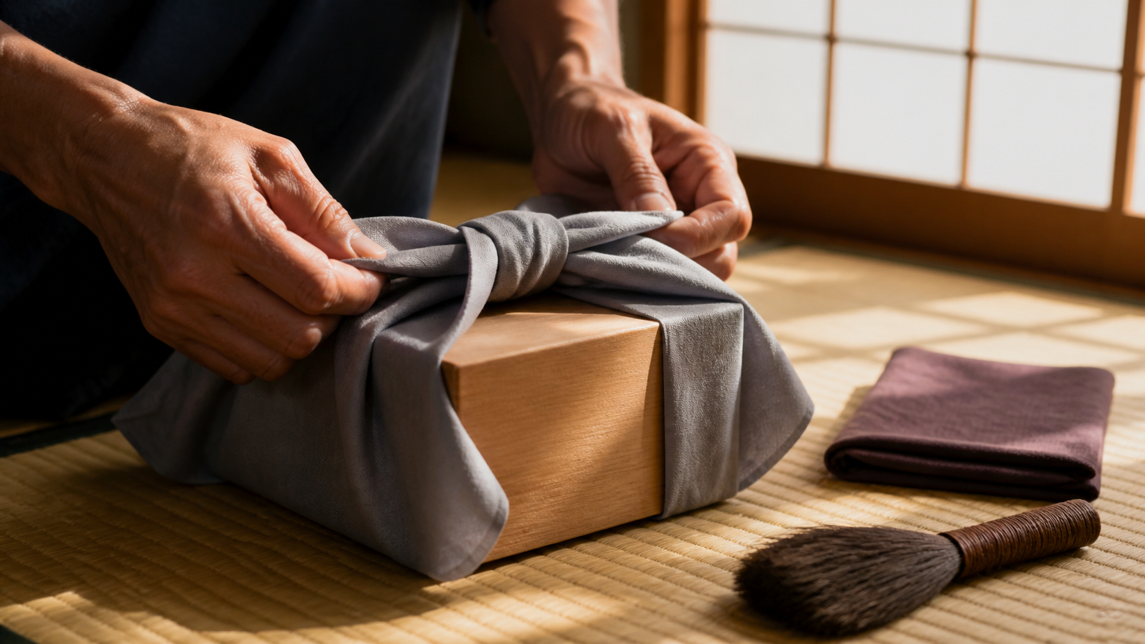 実家じまいで仏壇まわりの品を丁寧に整理する手元のイメージ