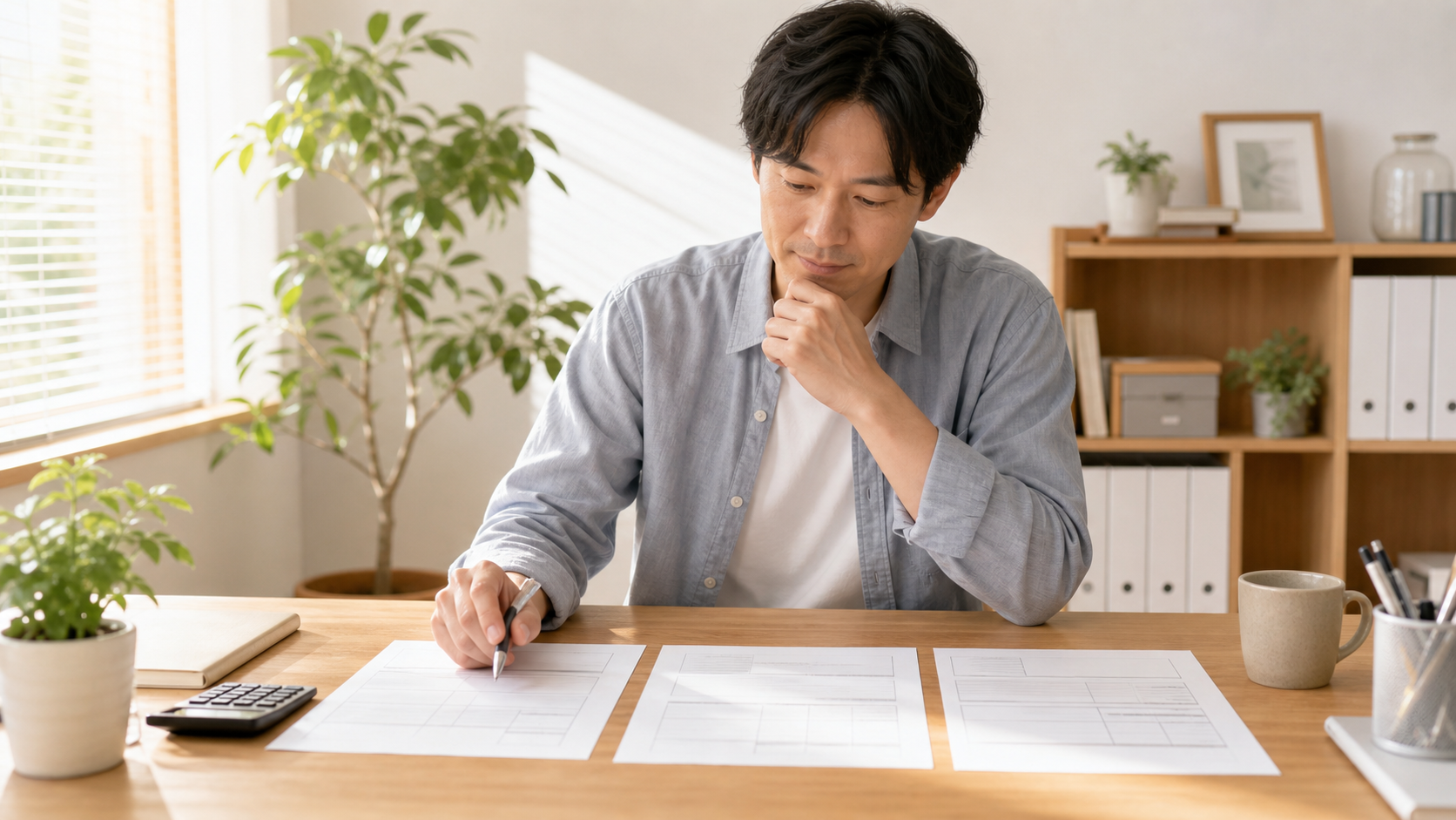 複数の解体業者の見積書を並べて比較するイメージ