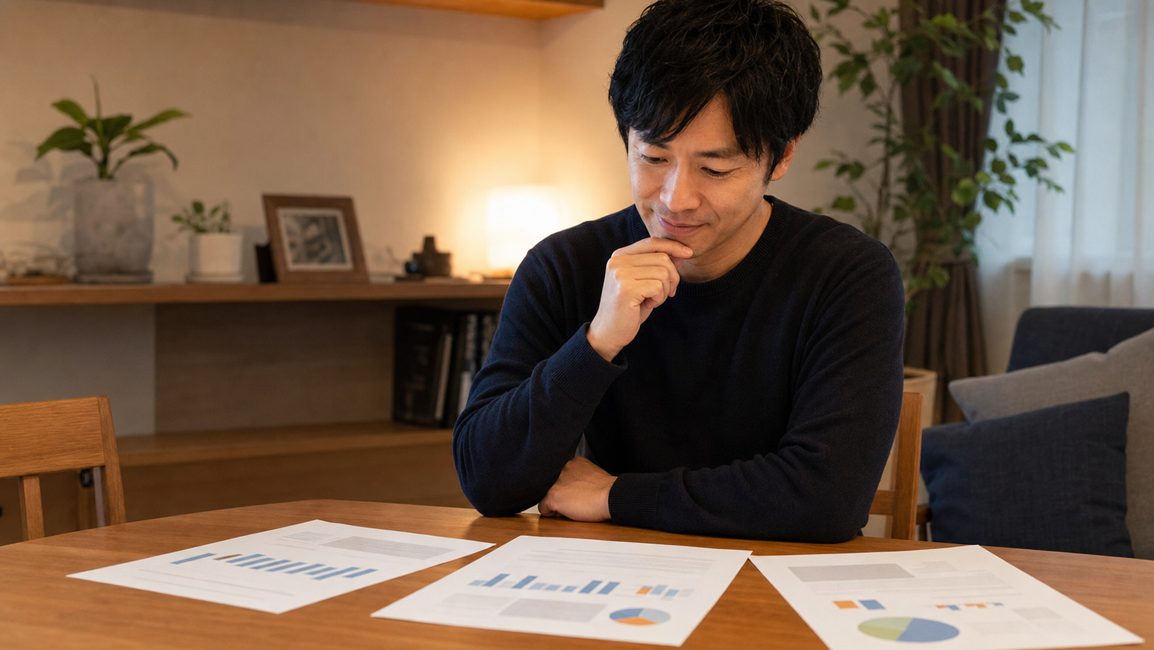 複数の資産価値レポートを比較しながら検討する人のイメージ