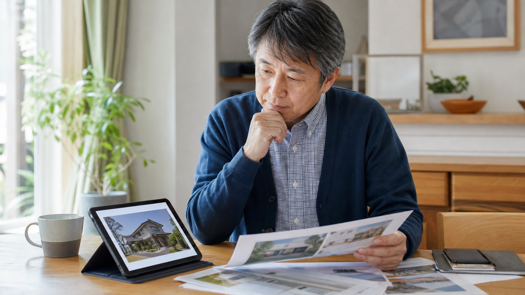 みずほ不動産販売の売却サポートについて資料を確認する人のイメージ