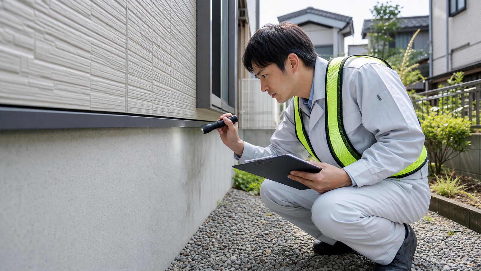 住宅の建物検査を行う検査員のイメージ