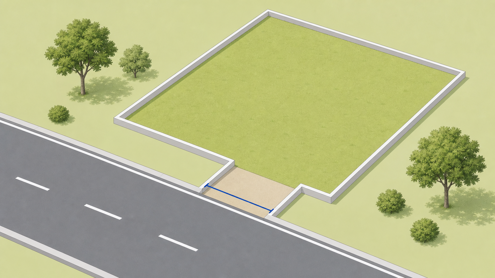 接道義務と道路幅のイメージ図