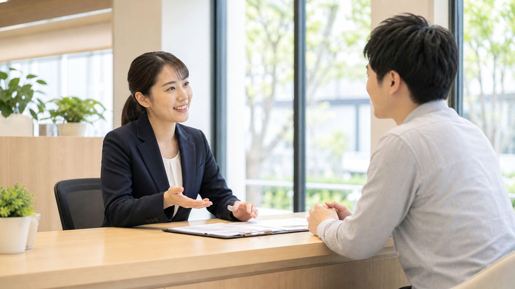 名義変更について窓口で専門家に相談する人のイメージ