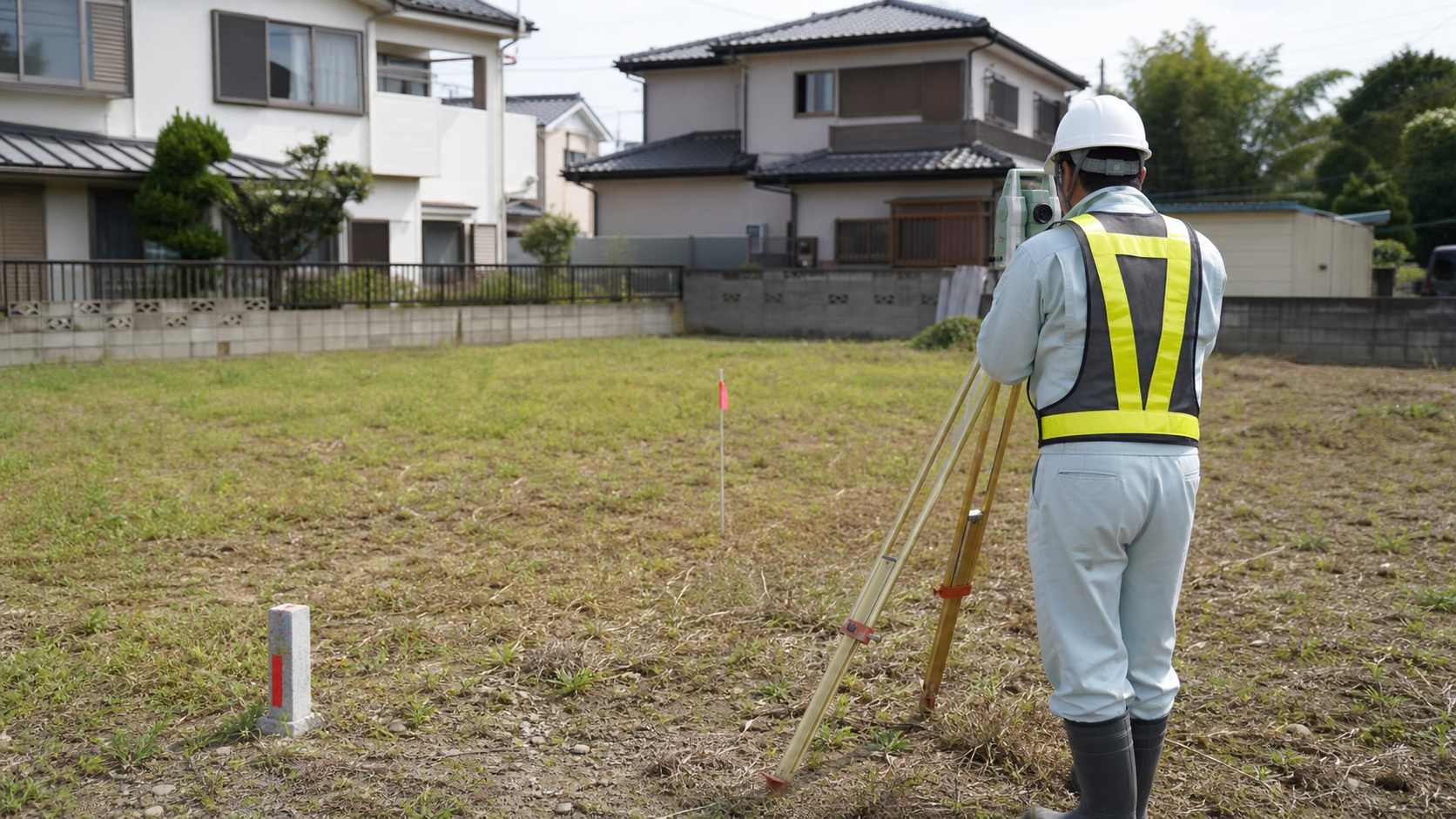 戸建・土地の現況測量調査をイメージするカット