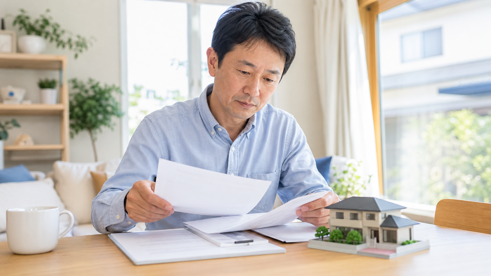 不動産会社の売却サポート内容を資料で確認する人のイメージ