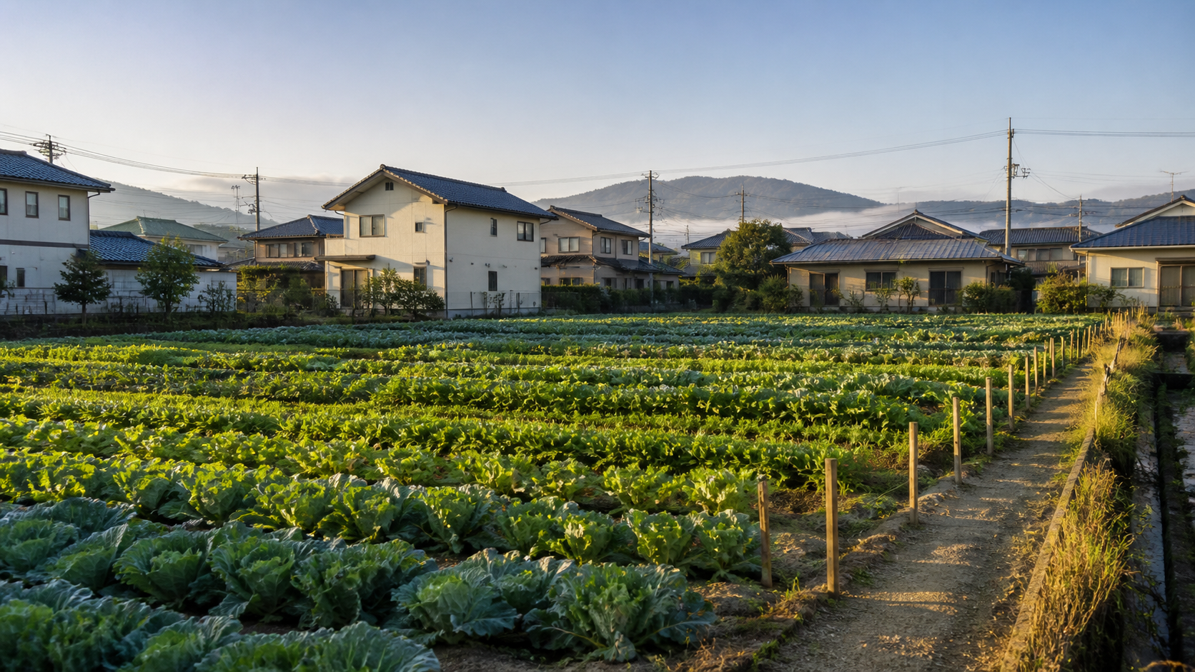 住宅地の中に残る相続した農地のイメージ